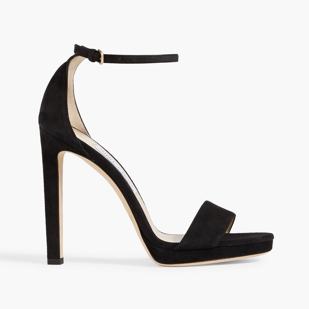 Jimmy Choo Alva 120 Suede Women's Heel Sandals- Black